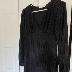 All in Favor Black Midi Dress